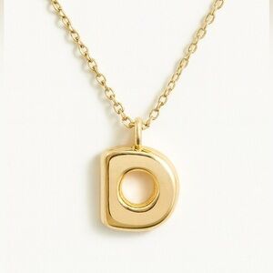 Gold Bubble Initial Letter Necklace